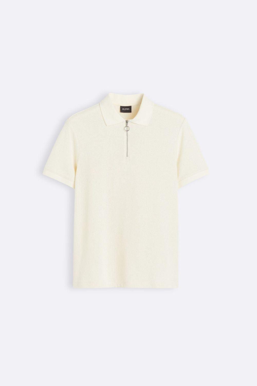 Herren Poloshirt Strick Reißverschluss Modern