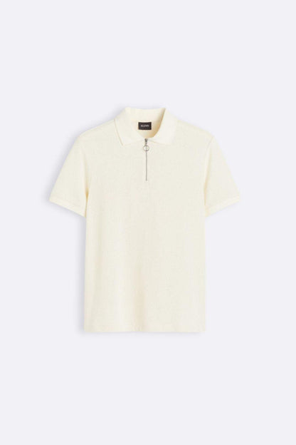 Herren Poloshirt Strick Reißverschluss Modern