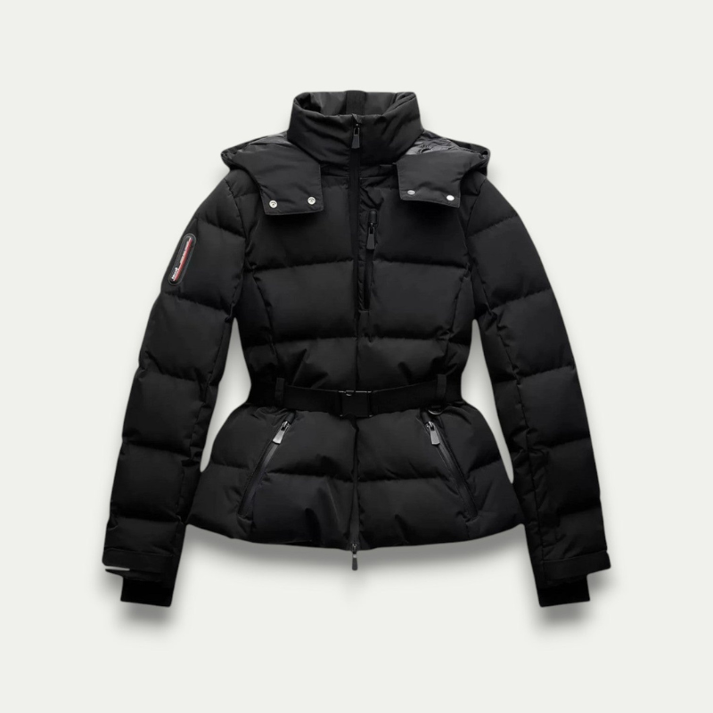 Damen Winterjacke Gefüttert Mit Gürtel