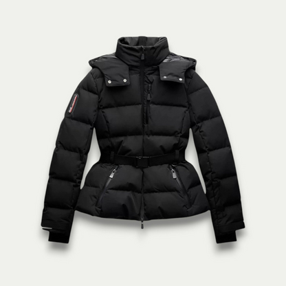 Damen Winterjacke Gefüttert Mit Gürtel