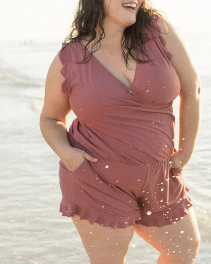 Eveloria Damen Badestrampler mit integriertem BH