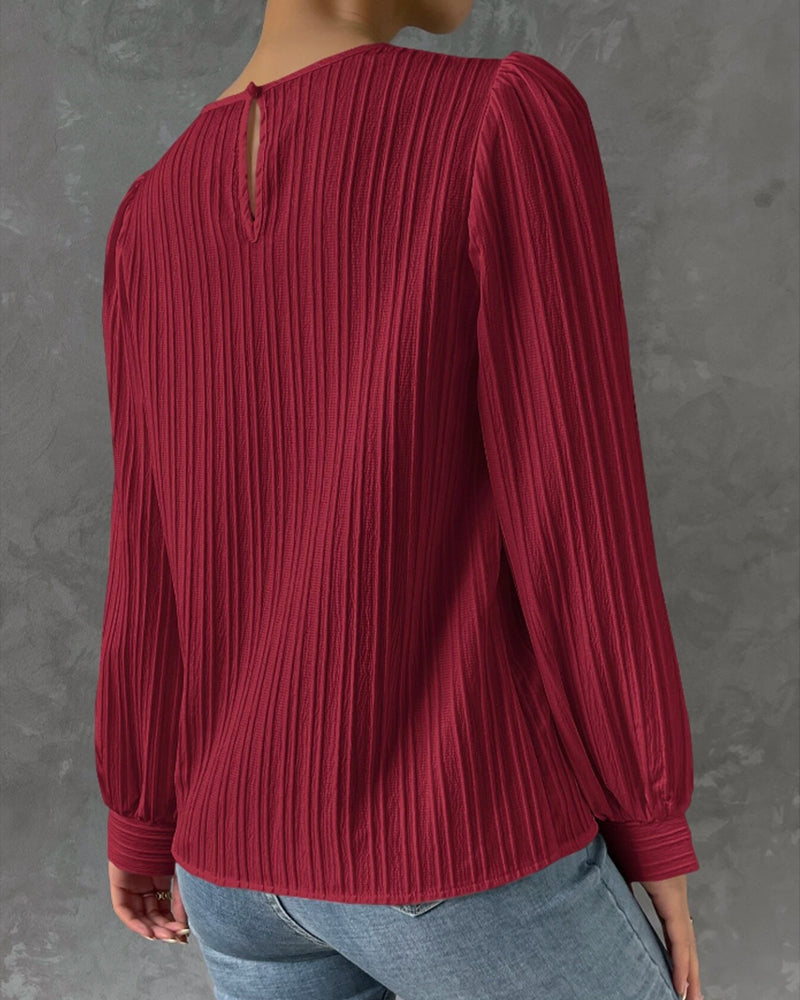 Eveloria Damen Elegant Shirt Rundhalsausschnitt