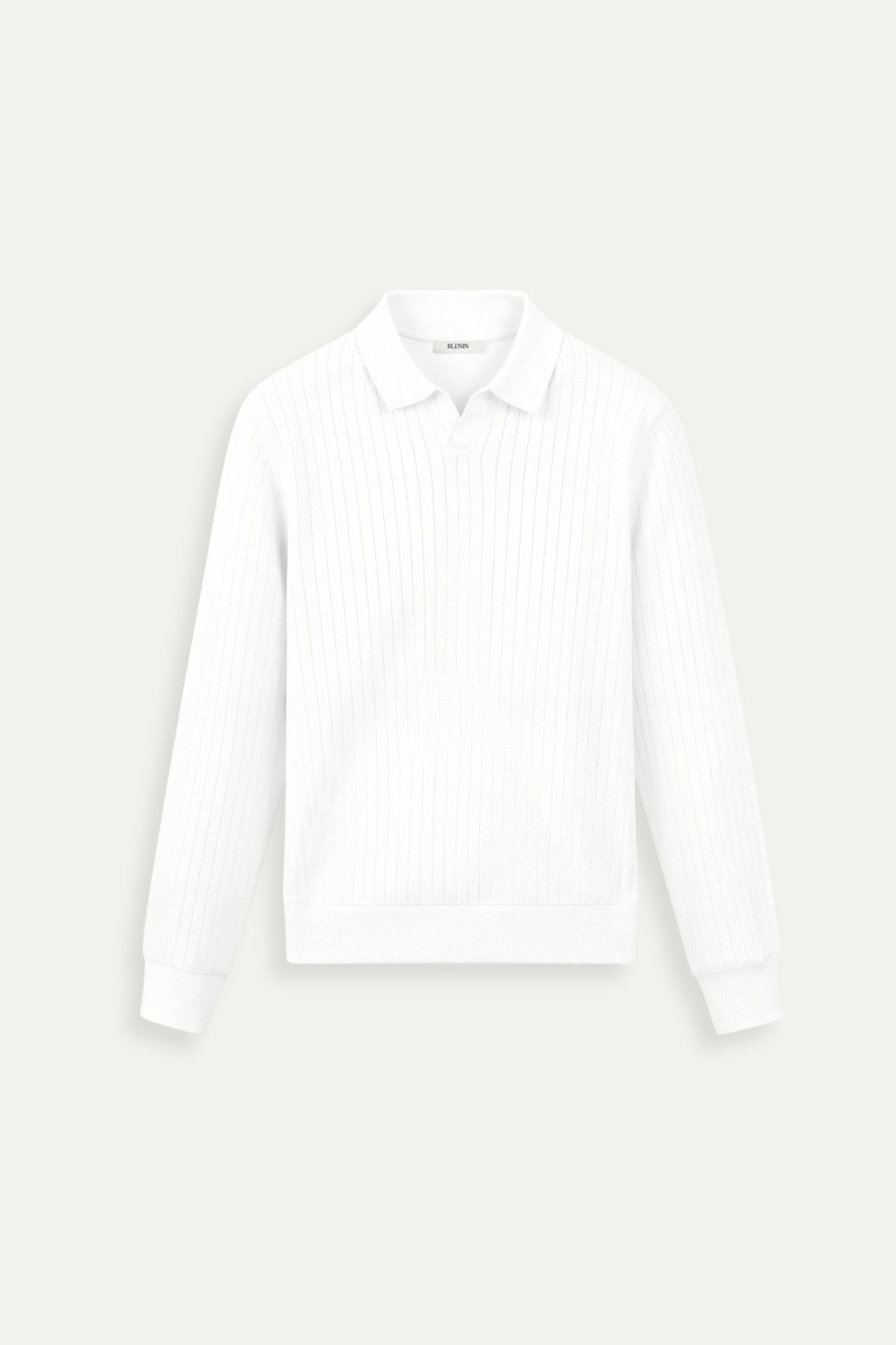 Herren Poloshirt Strick Elegantes Design Weiß