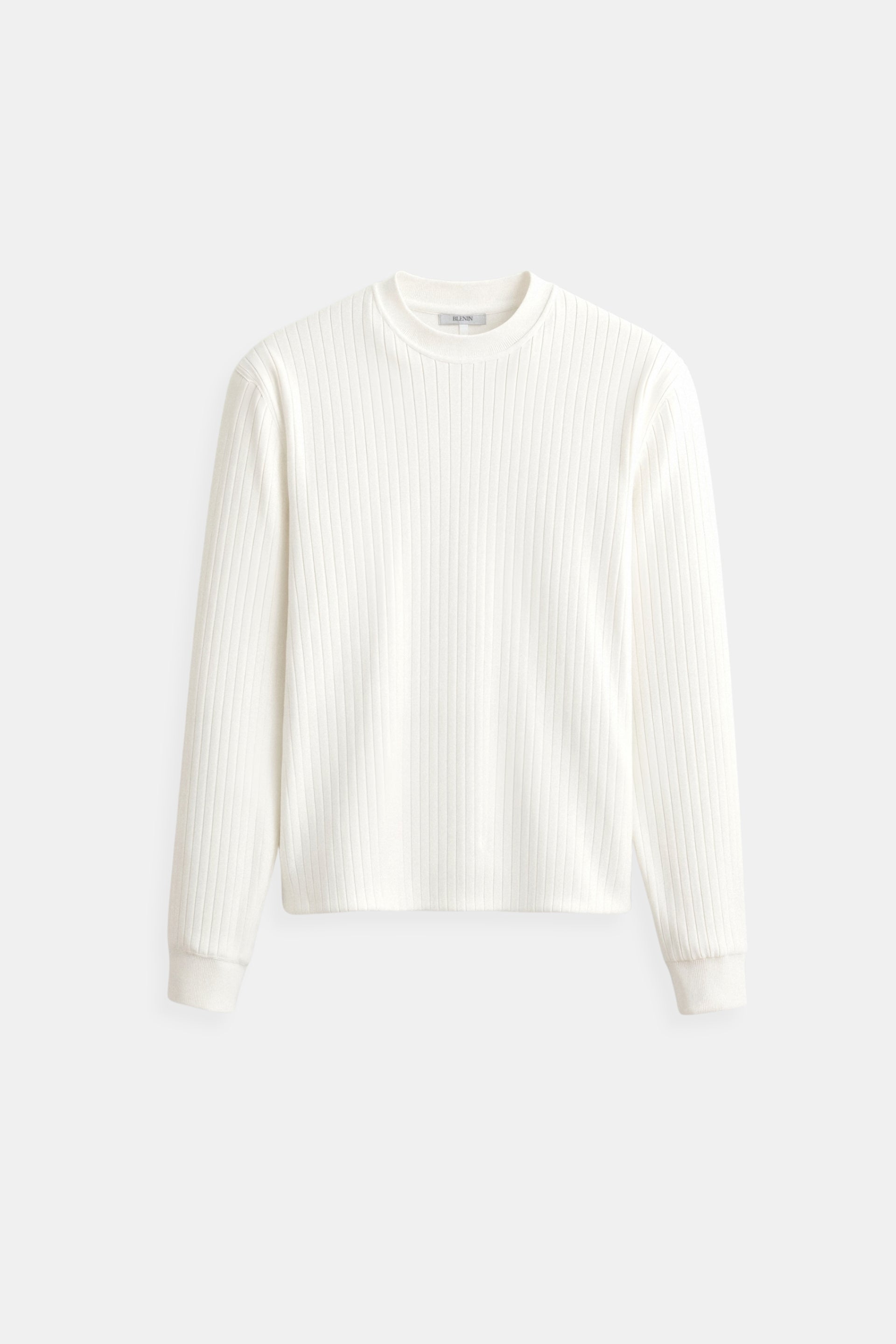 Herren Feinripp Langarmshirt Minimalistisch Weiß - Norvielle