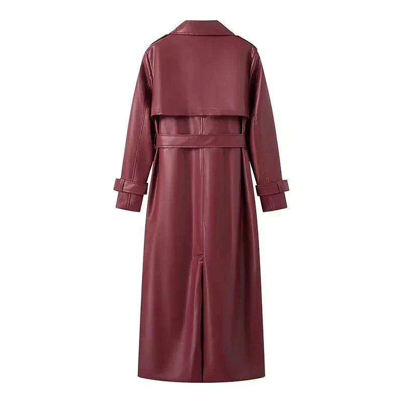 Eveloria Damen Retro-Mantel Längschnitt Gürtel