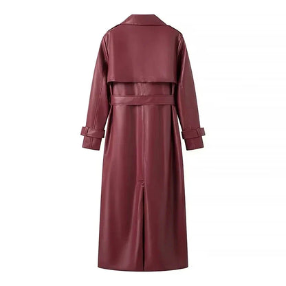 Eveloria Damen Retro-Mantel Längschnitt Gürtel