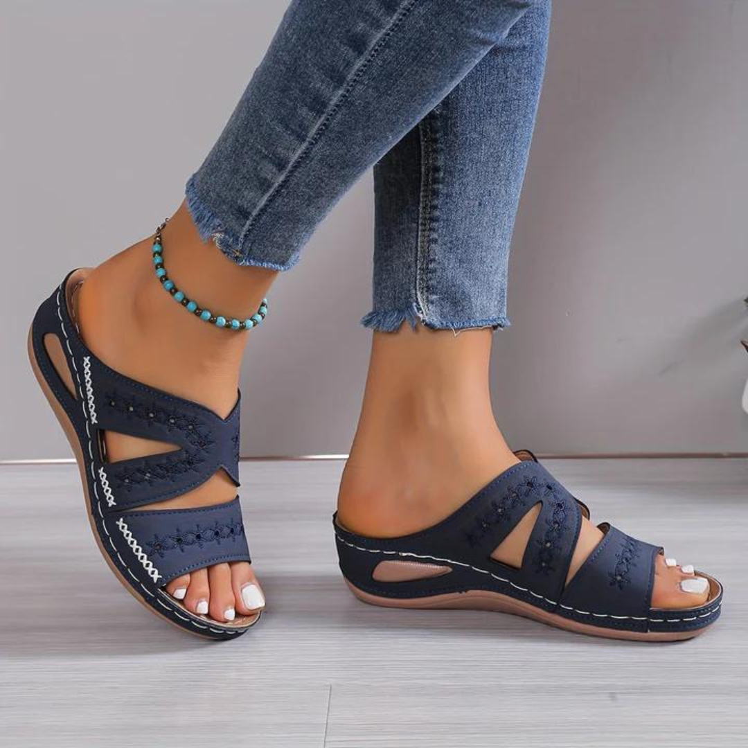 Damen Orthopädische Sandalen Sommer Atmungsaktiv Beige