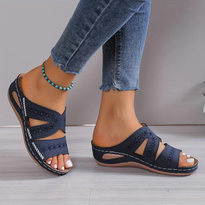 Damen Orthopädische Sandalen Sommer Atmungsaktiv Beige