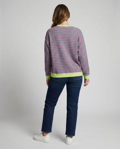 Damen Oversized Pullover Gestreift von Eveloria