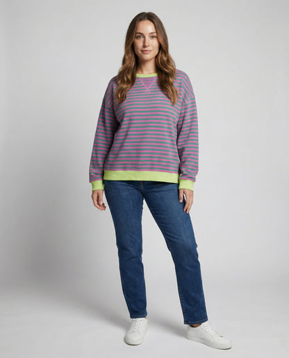 Damen Oversized Pullover Gestreift von Eveloria