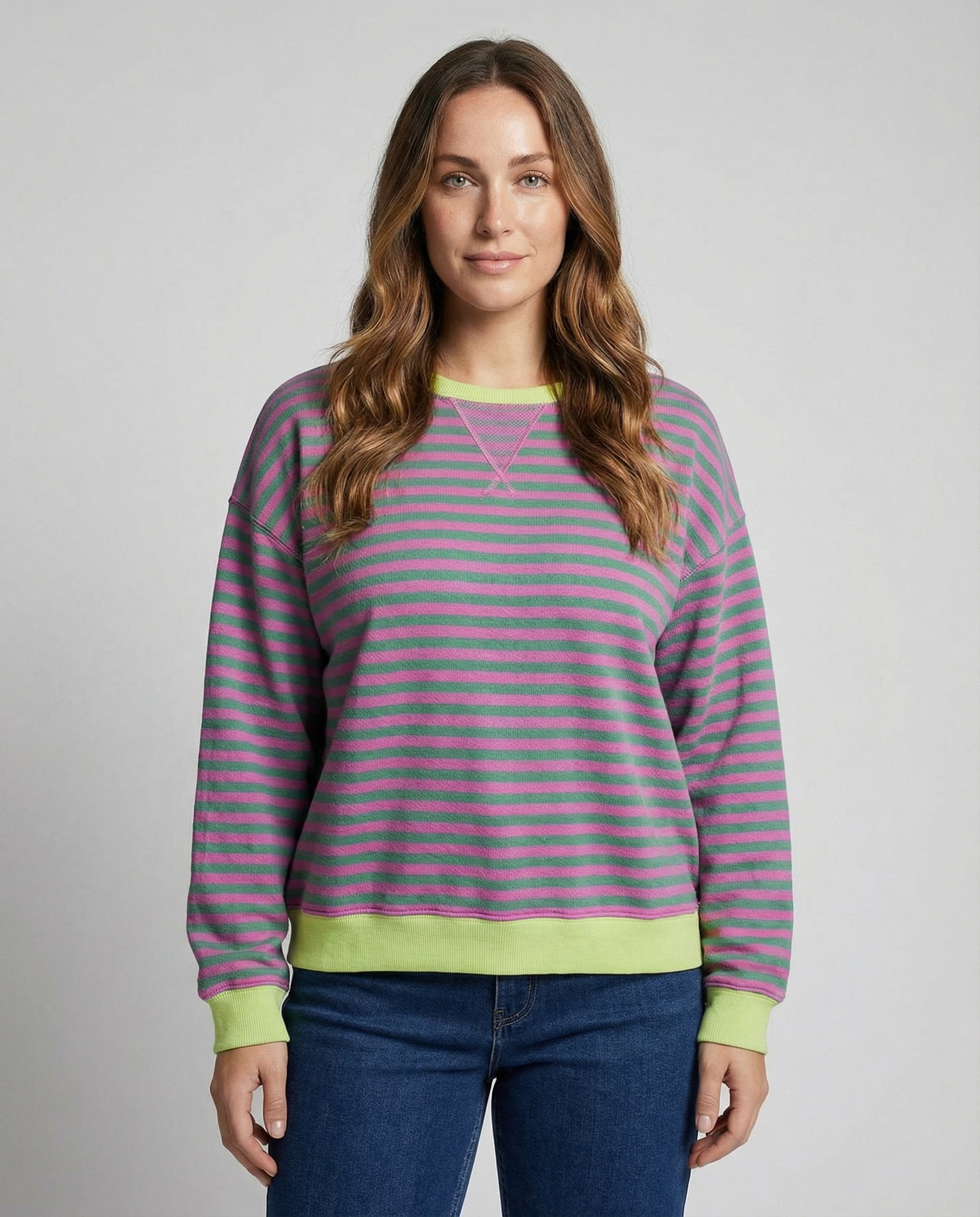 Damen Oversized Pullover Gestreift von Eveloria - Eveloria