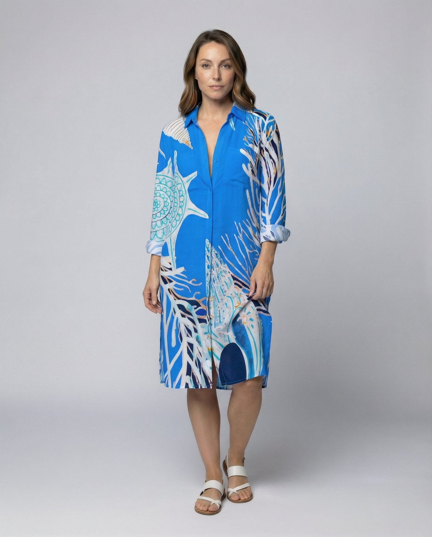 Damen Strandbluse Langarm Leicht - Eveloria