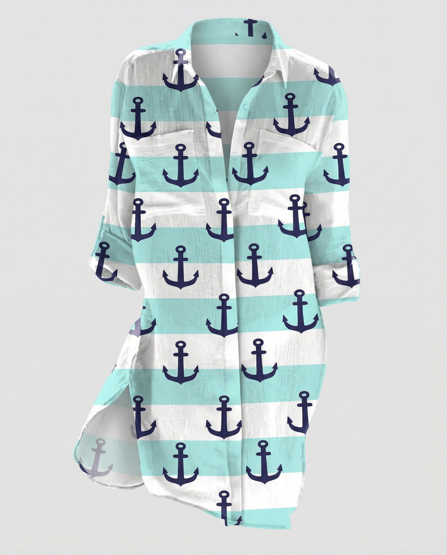 Damen Strandbluse Langarm Leicht