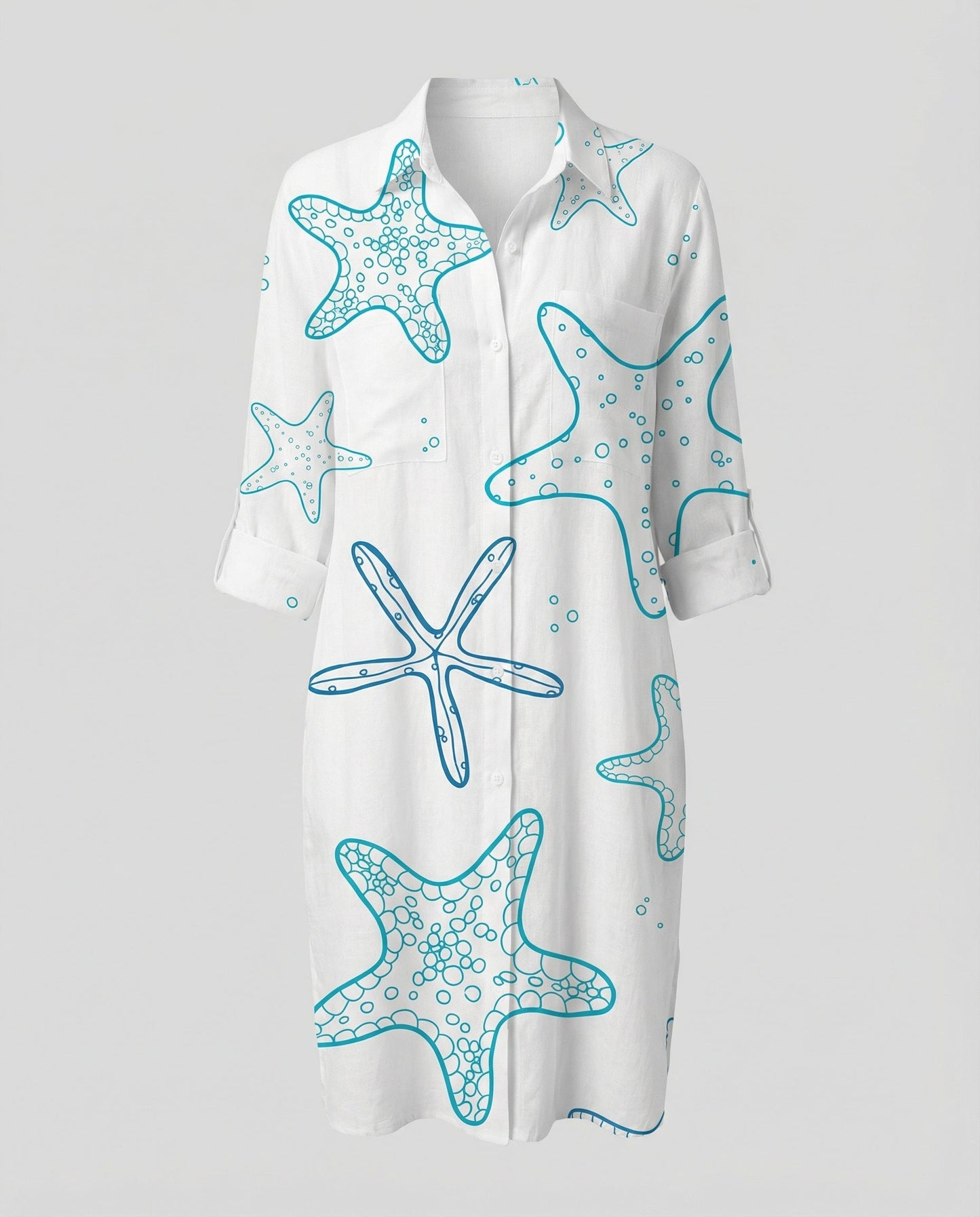 Damen Strandbluse Langarm Leicht