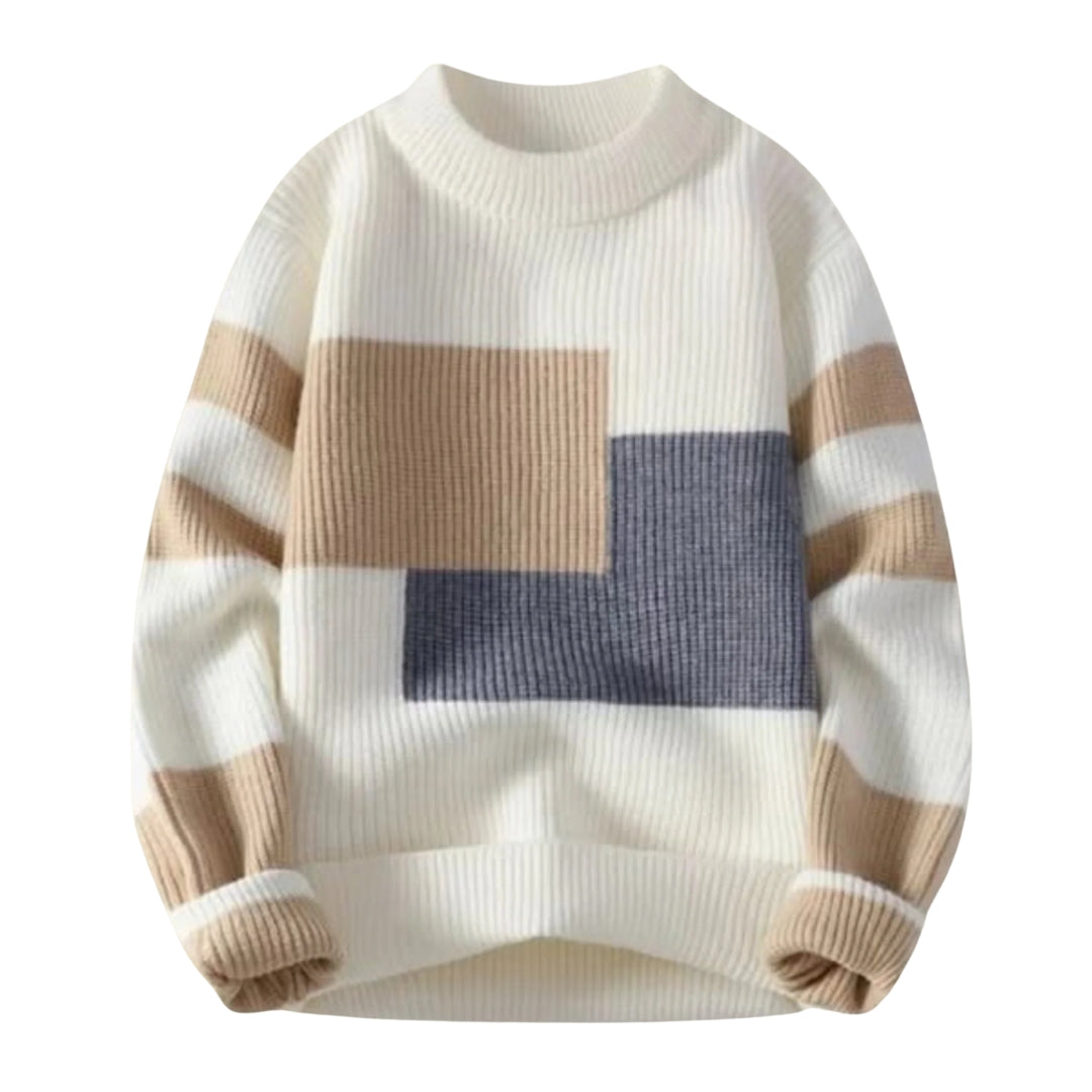 Herrenpulli Entspannter Look Baumwolle Beige