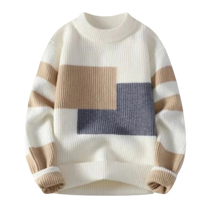 Herrenpulli Entspannter Look Baumwolle Beige
