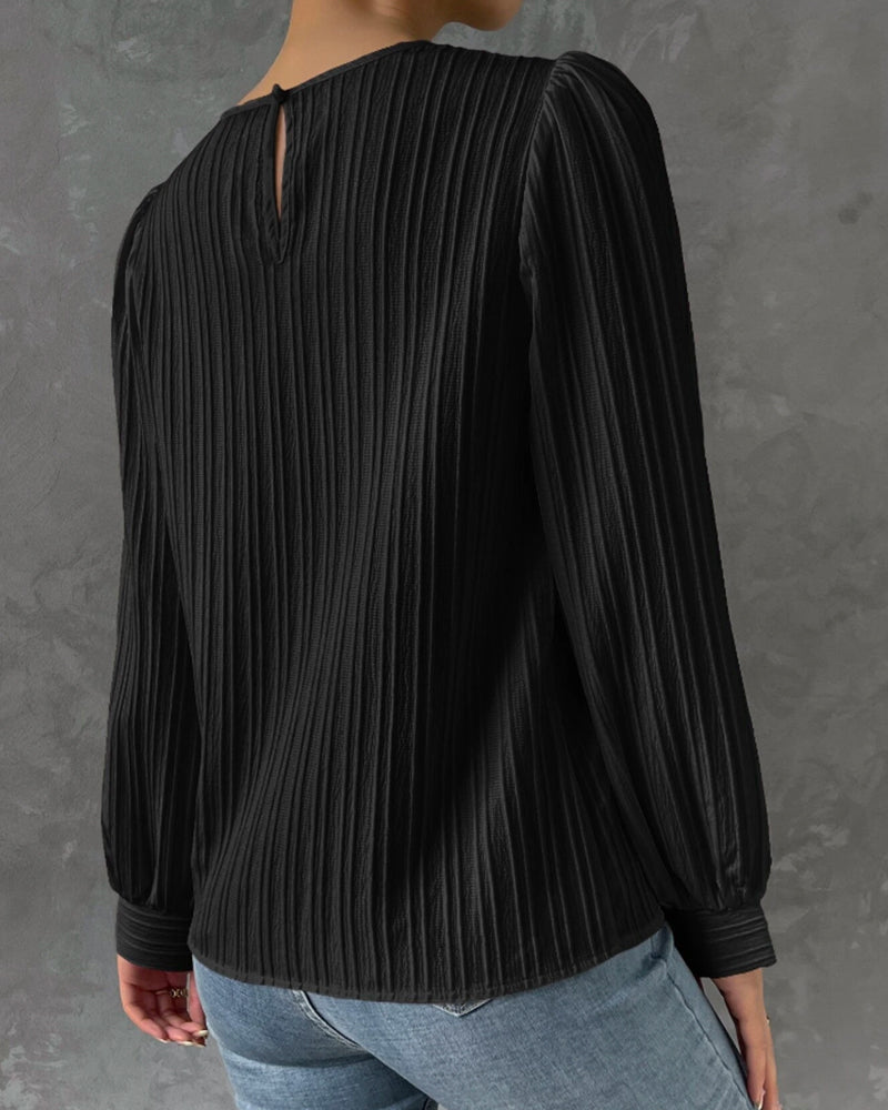 Eveloria Damen Elegant Shirt Rundhalsausschnitt