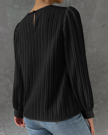 Eveloria Damen Elegant Shirt Rundhalsausschnitt