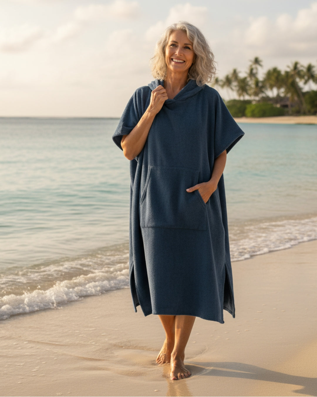 Damen Sommerponcho Kleid Strandmode Leicht - Eveloria
