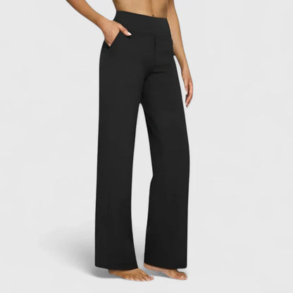 Damen Loungehose Weite Bein Stretchbund