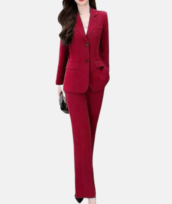Eveloria Damen Hosenanzug Taillierter Blazer - Eveloria