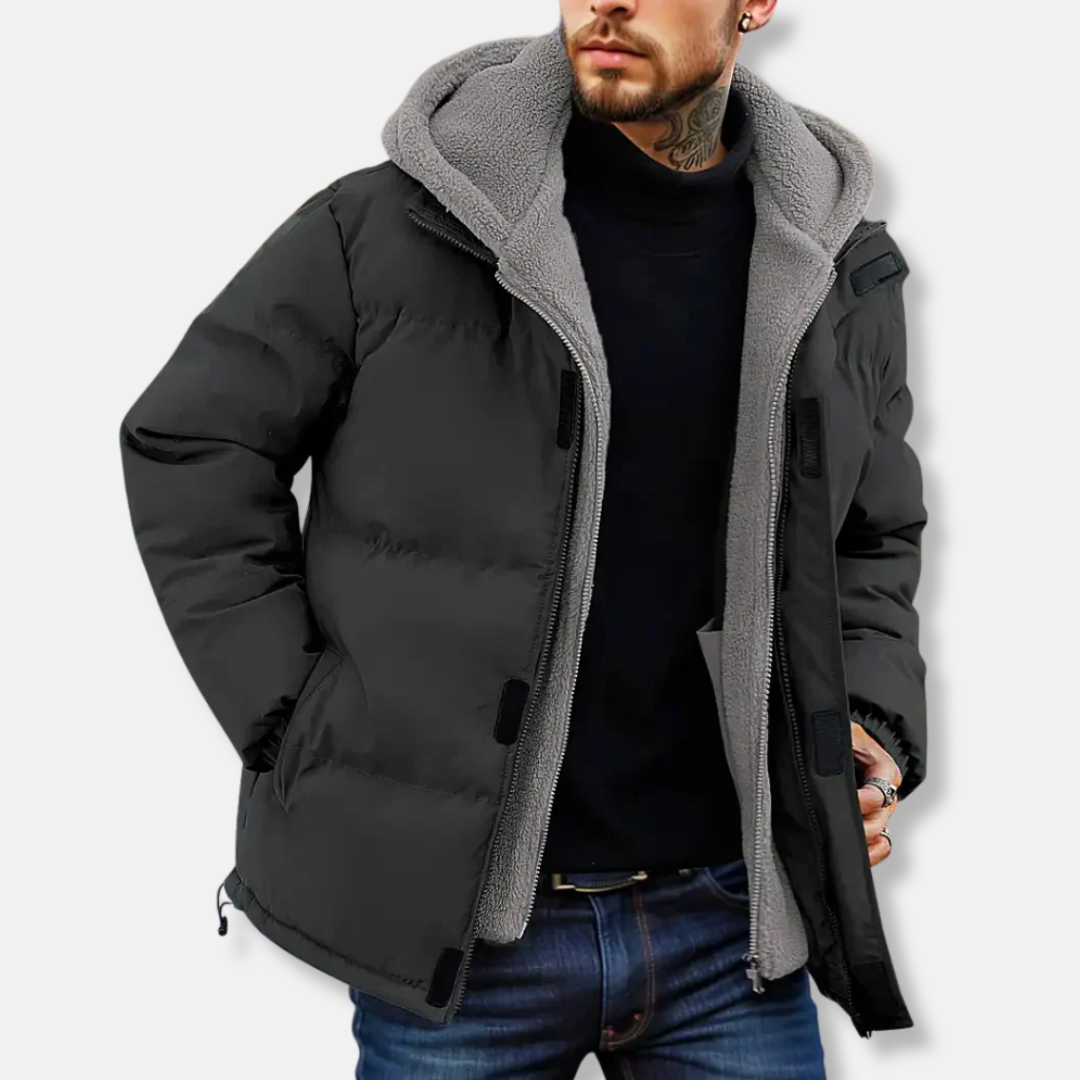Eveloria Damen Pufferjacke Steppdesign Fleece Kapuze Wasserabweisend - Eveloria