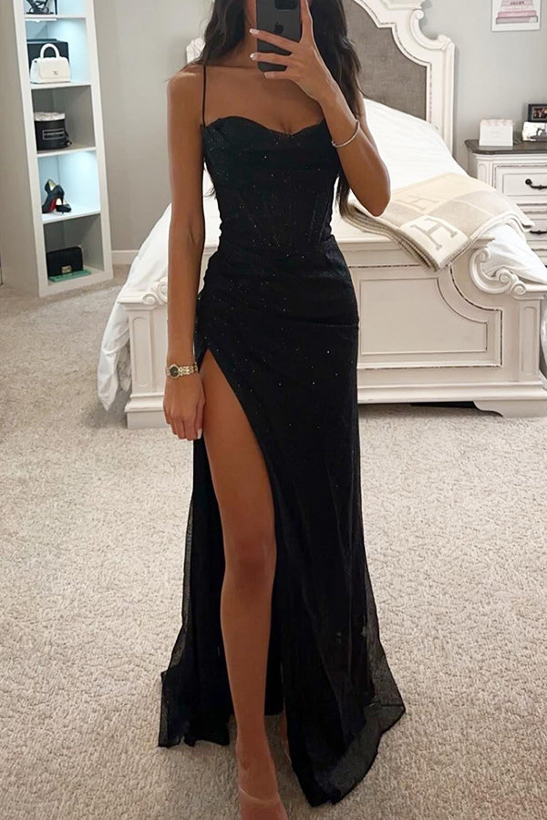 Damen Maxi Abendkleid Korsett - Eveloria