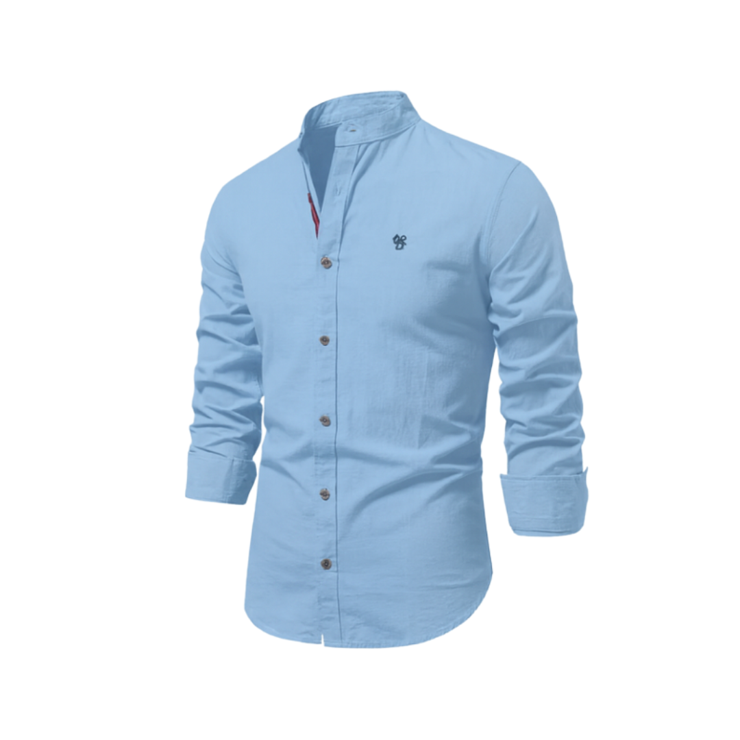 Herren Freizeithemd Mit Knöpfen Blau