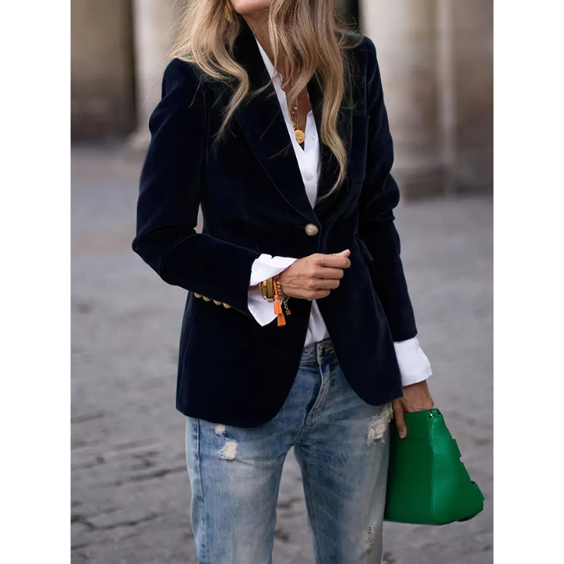 Eveloria Damen Blazer Velvet Casual