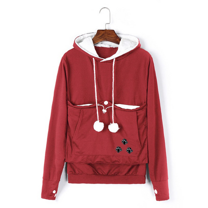 Eveloria Damen Hoodie Pullover mit Kapuze und Katzentasche