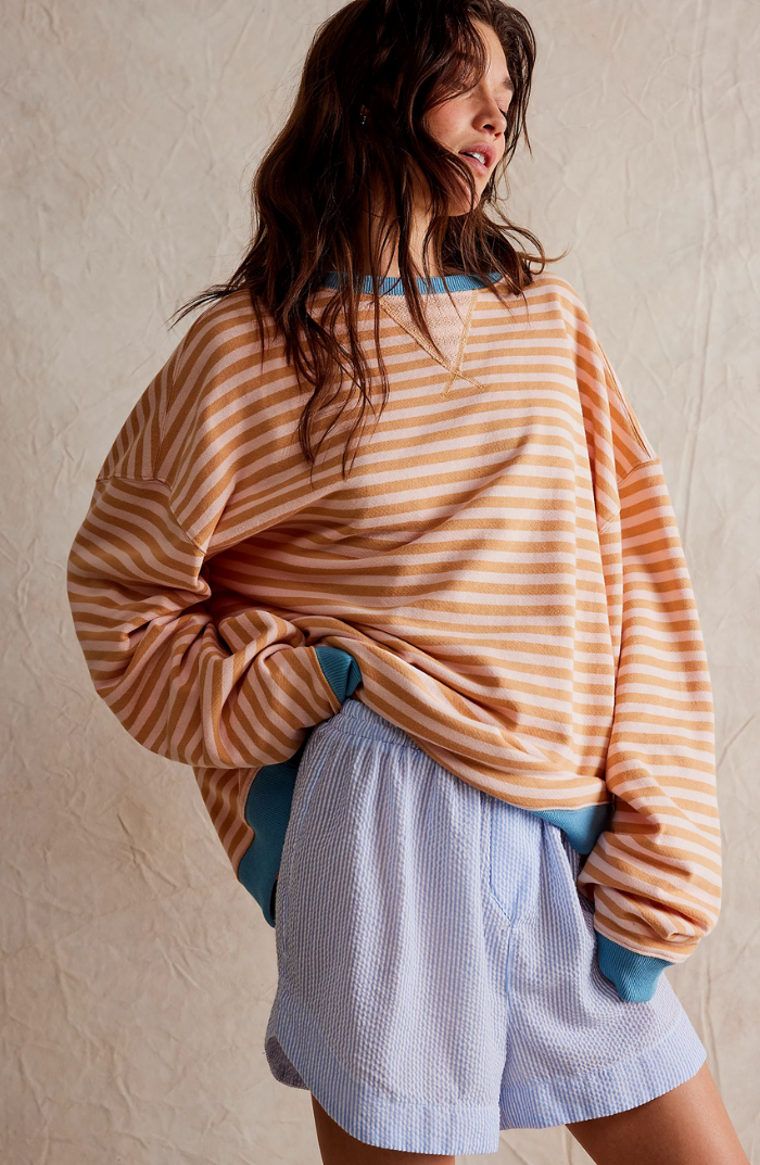 Damen Oversize Pullover Gestreift