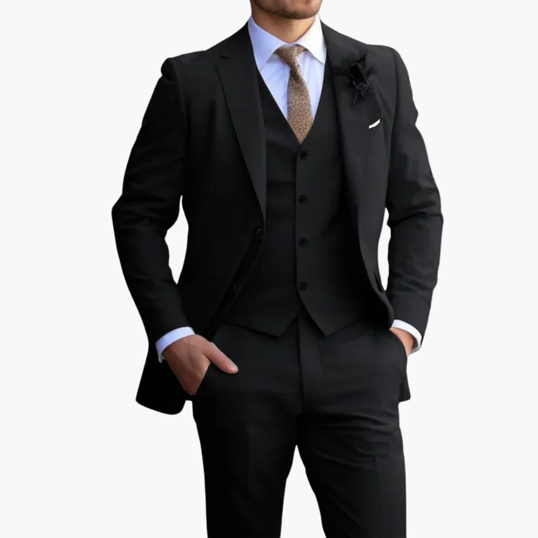 Herren Slimfit Anzug Elegant Komplett