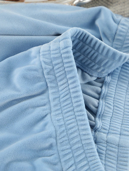 Damen Pyjama Set Blau Zweiteiler mit Knöpfen