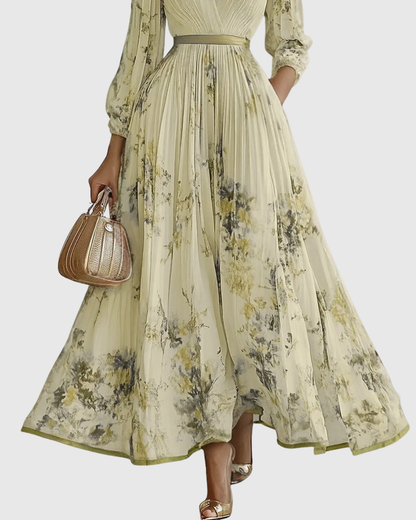 Isabella Damen Ärmelloses Midi Kleid Geplissiert Blumenmuster