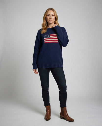 Amerikanische Flagge Strickpullover