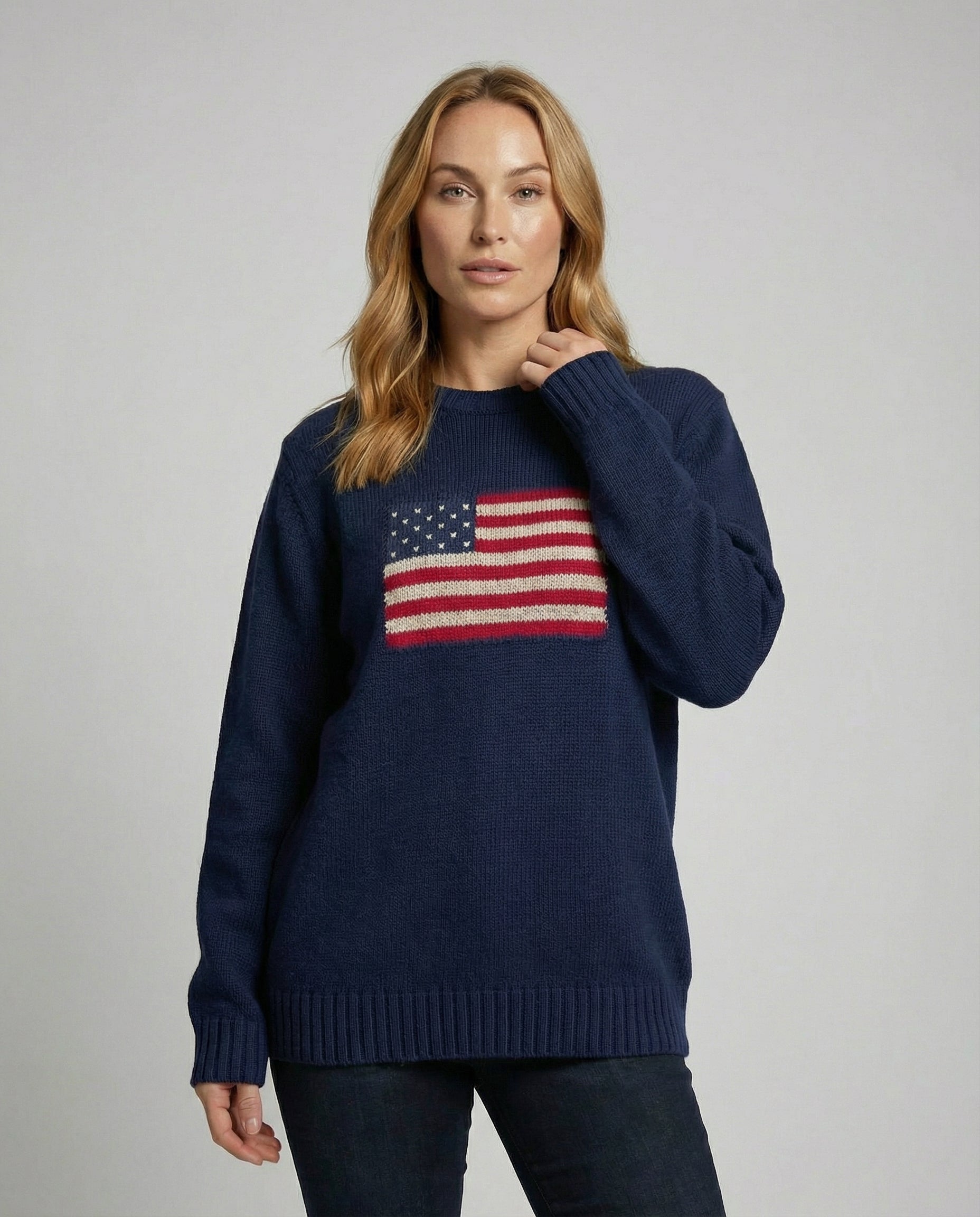 Amerikanische Flagge Strickpullover - Eveloria