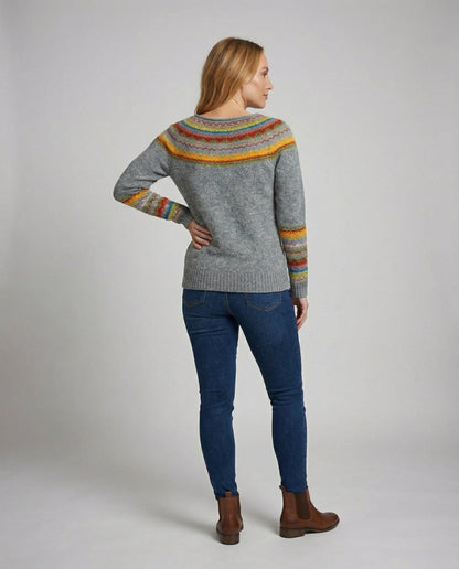 Retro Langarm-Pullover Baumwolle