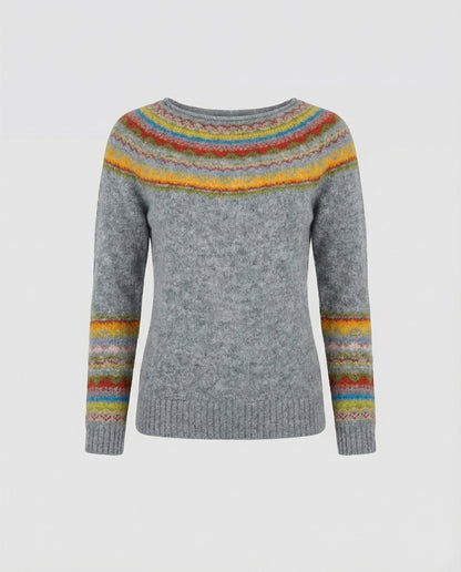 Retro Langarm-Pullover Baumwolle