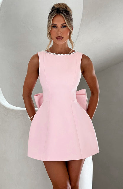 Damen Strukturiertes Mini Kleid Hochzeitsgäste - Eveloria