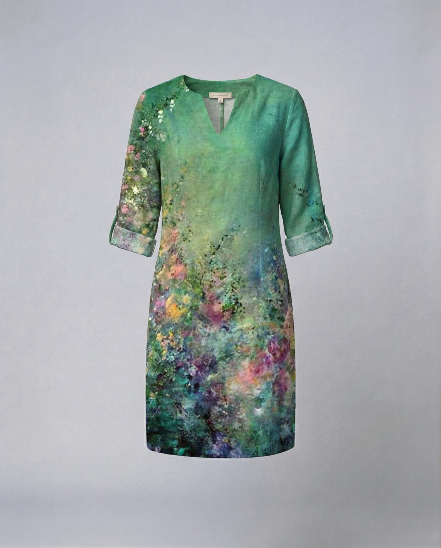 Damen Blumenkleid Elegantes Seidenkleid Mehrfarbig