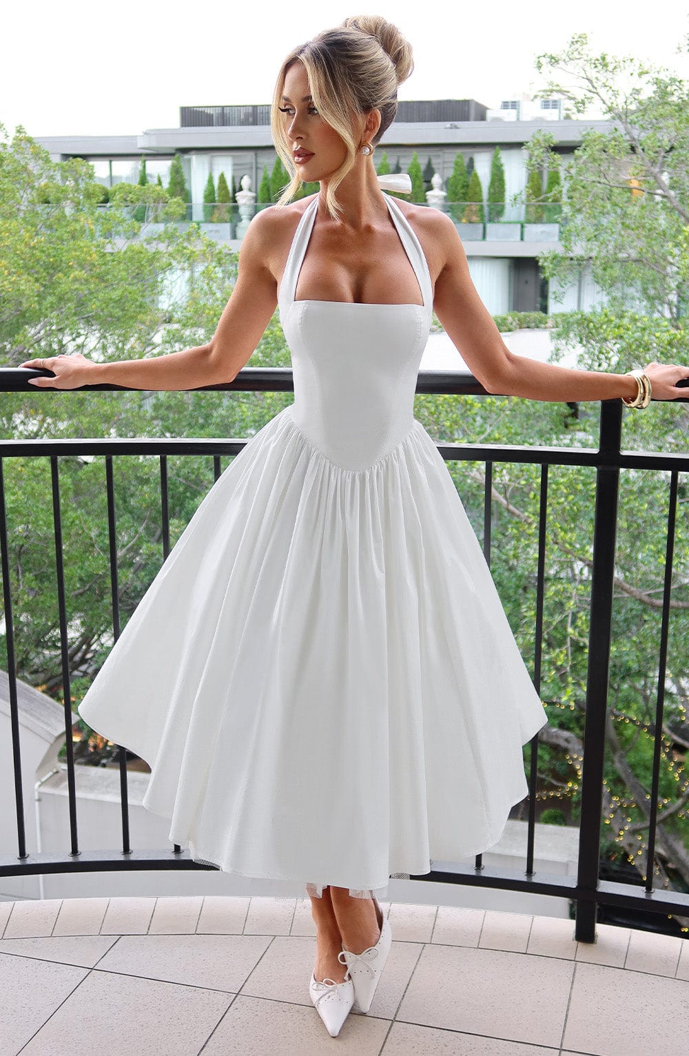 Damen Halter Midi Kleid Hochzeitsgäste Lydia - Eveloria