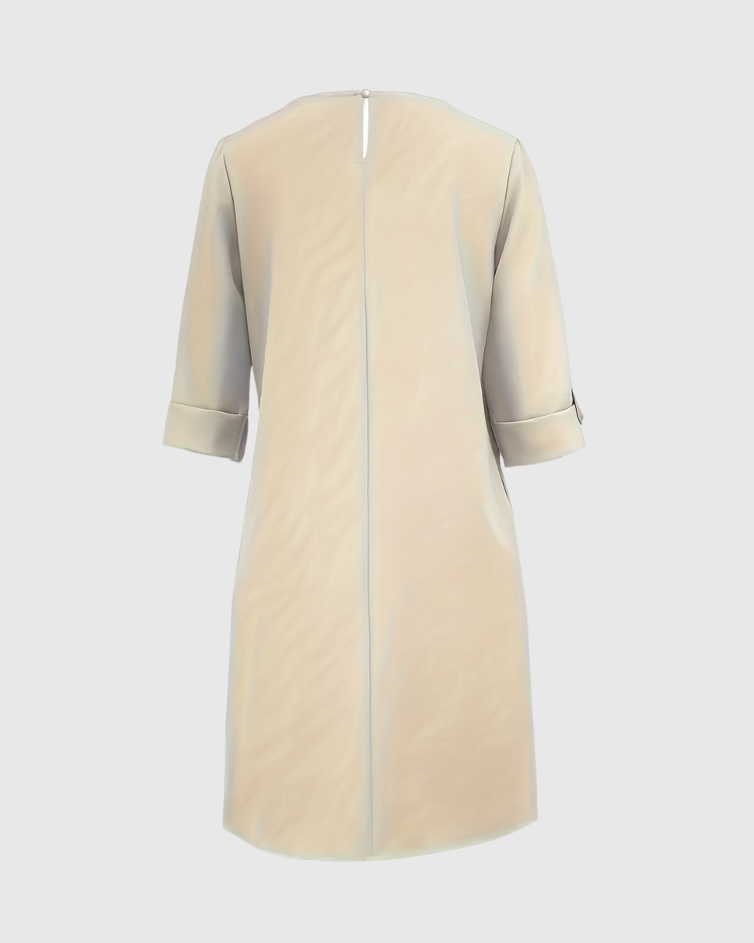 Elegantes Damenfreizeitkleid 3/4-Ärmel Komfortabel Beige