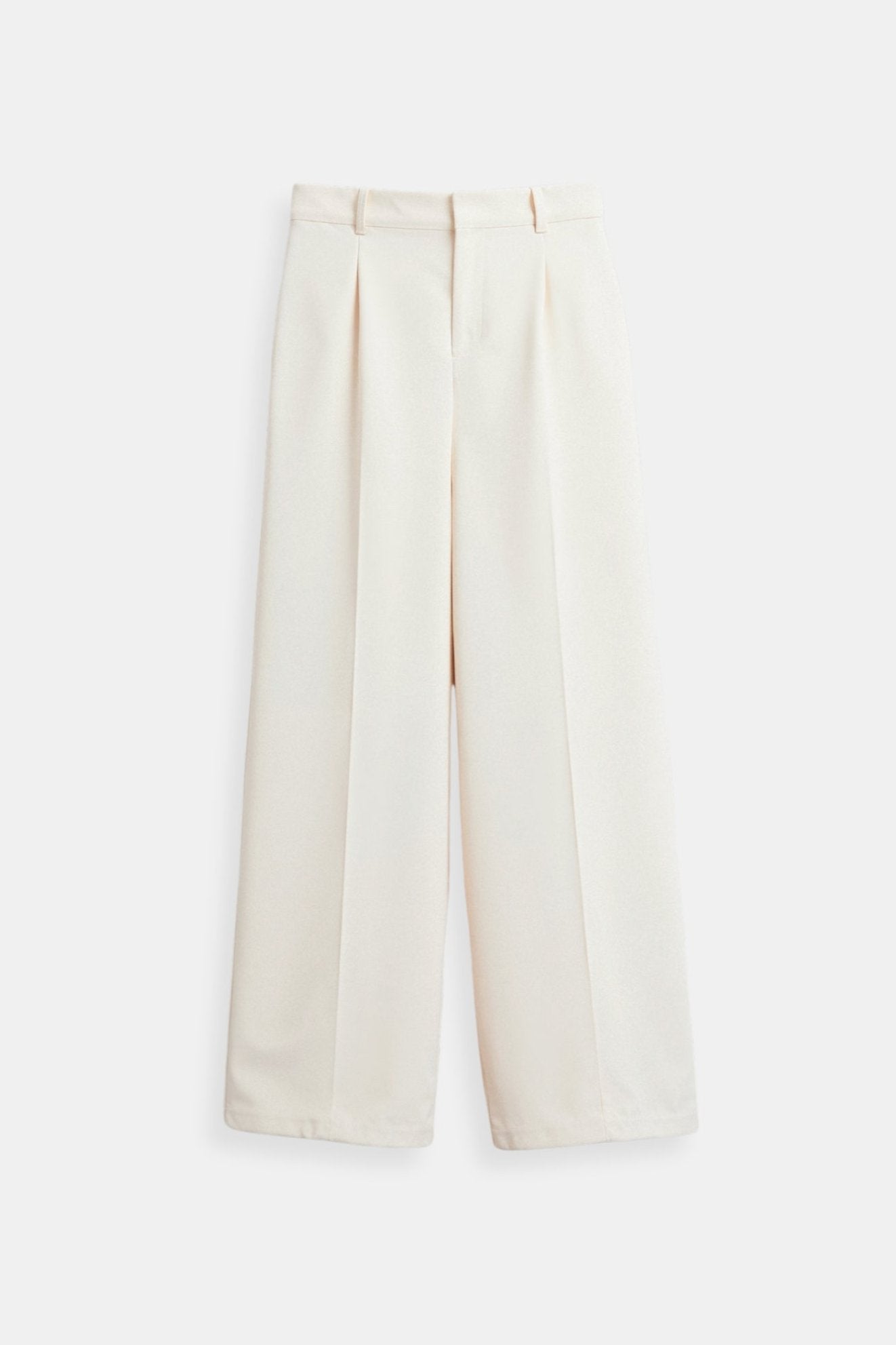Damenhose Weit Schnitt Bundfalten Elegant Schwarz - Norvielle