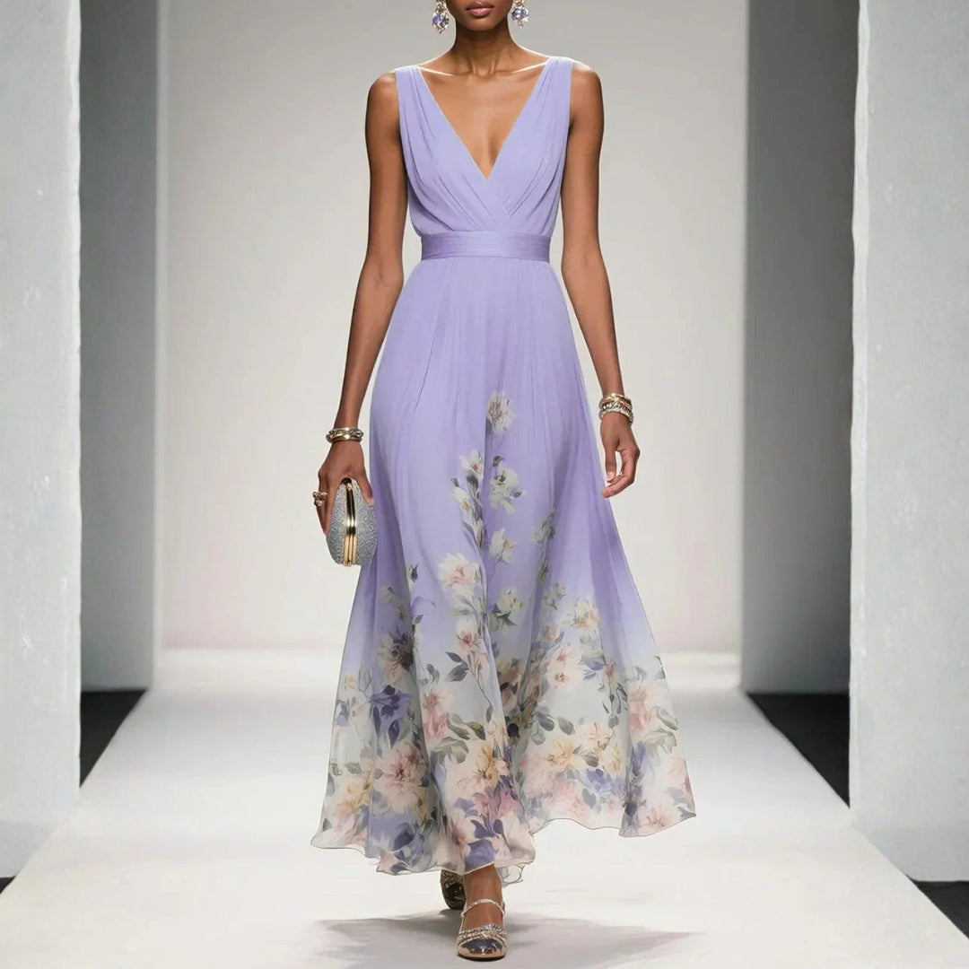 Damen Blumenmuster Kleid Hochzeitsgäste - Eveloria