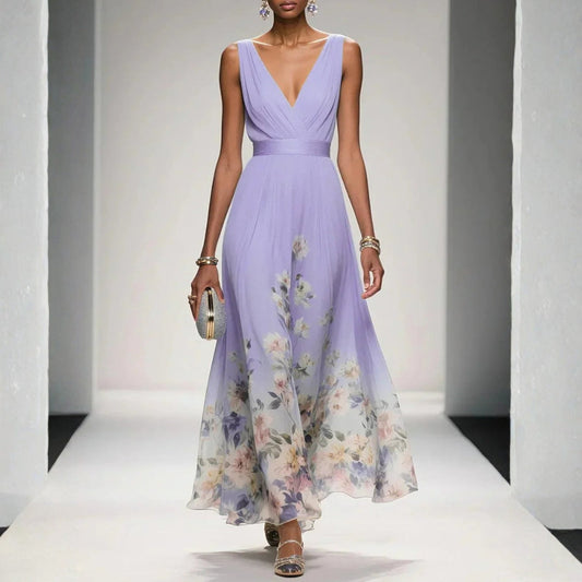 Damen Blumenmuster Kleid Hochzeitsgäste - Eveloria