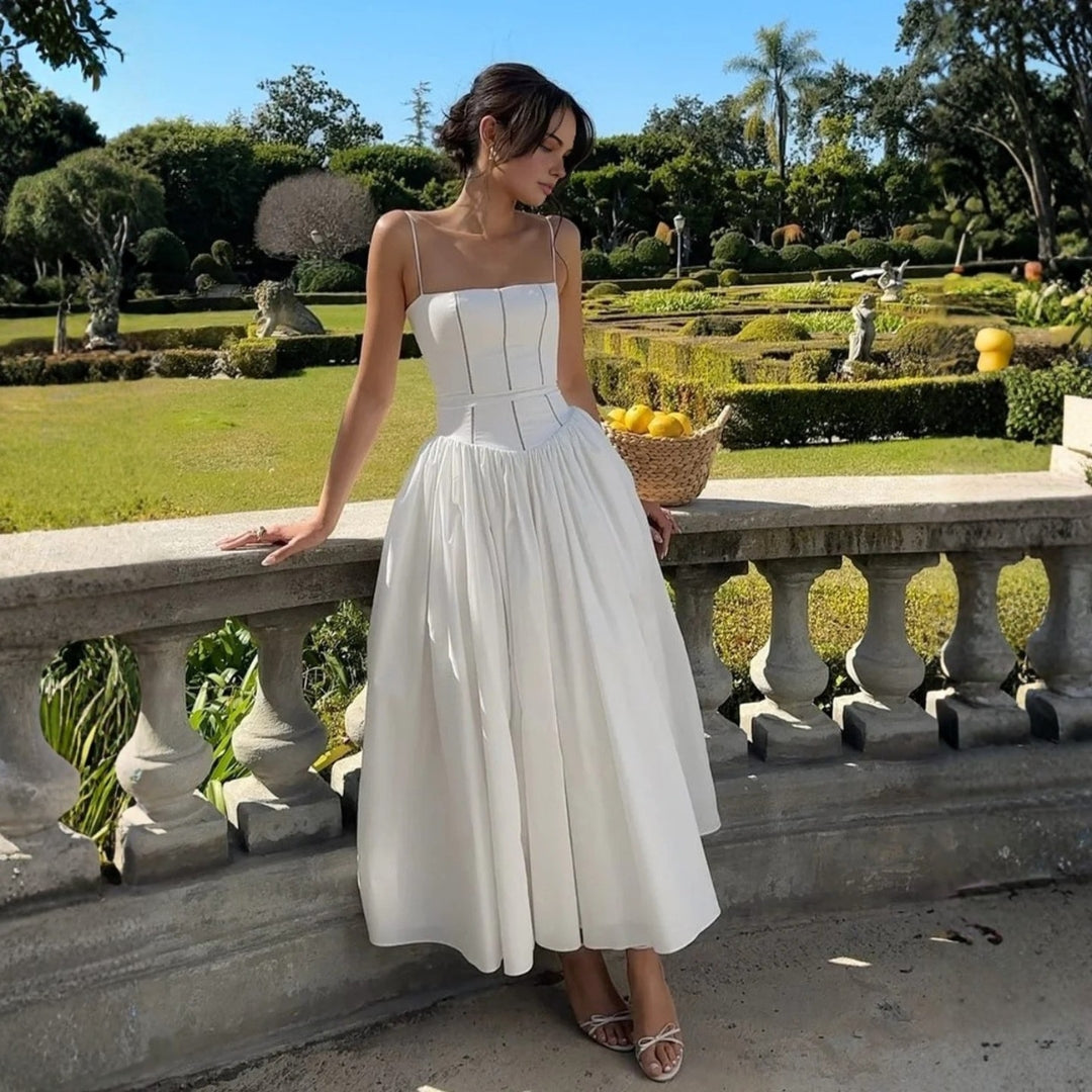 Damen Elegantes Hochzeitsgast Korsett Midikleid - Eveloria