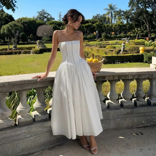 Damen Elegantes Hochzeitsgast Korsett Midikleid - Eveloria