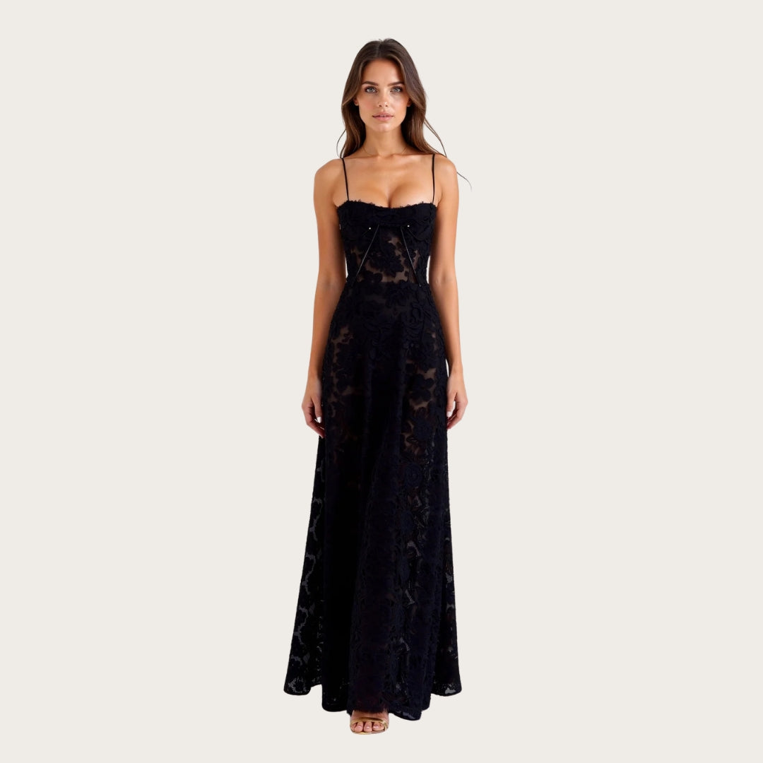 Damen Hochzeitsgastkleid Bustier Maxikleid - Eveloria