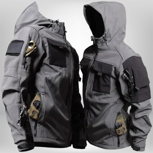 Herren Winterjacke Kapuze Winddicht Wasserabweisend Schwarz - Eveloria