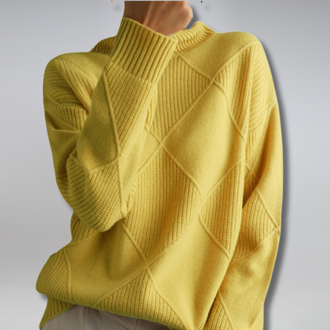 Damen Oversize Rollkragenpullover Lang - Eveloria